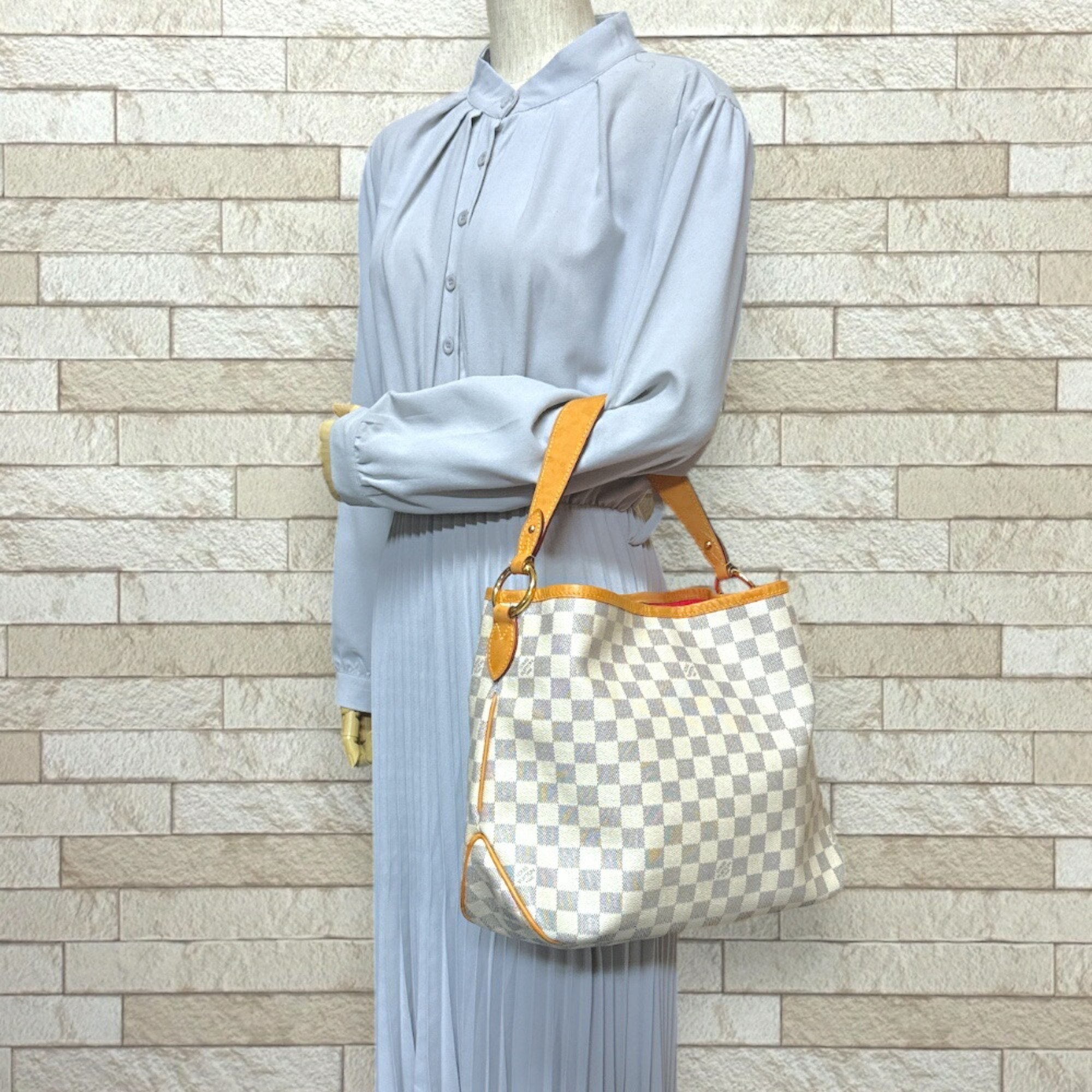 Louis Vuitton Delightful PM Damier Azur Shoulder Bag Canvas N41447 White Women's LOUIS VUITTON