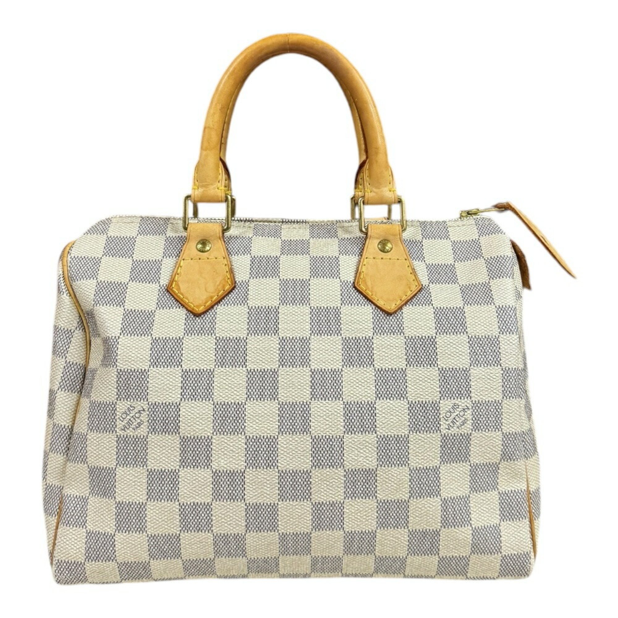 Louis Vuitton Speedy 25 Damier Azur Handbag Canvas N41534 White Women's LOUIS VUITTON