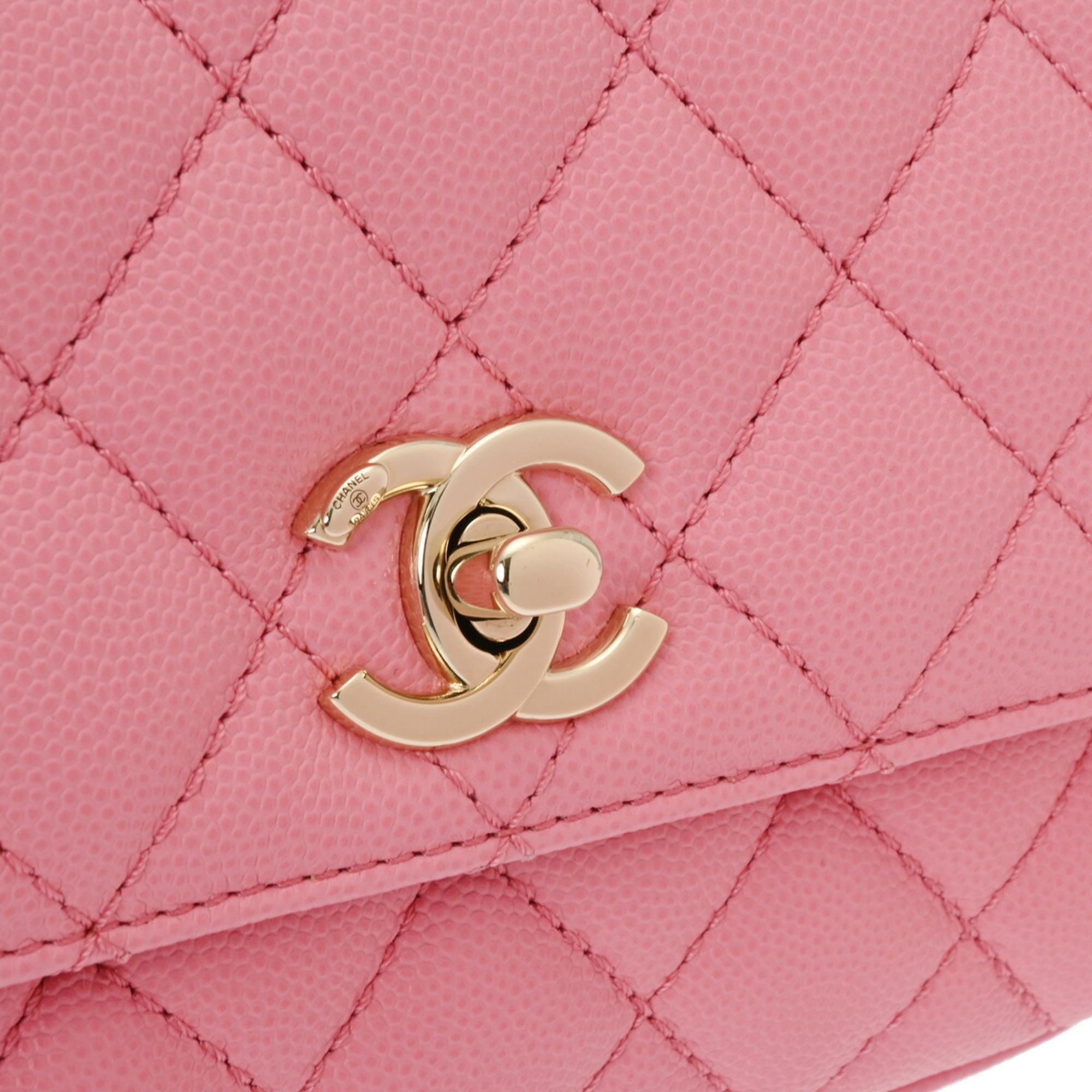 CHANEL Chanel Matelasse XXS Chain Shoulder Pink AS2215 Women's Caviar Skin Handbag