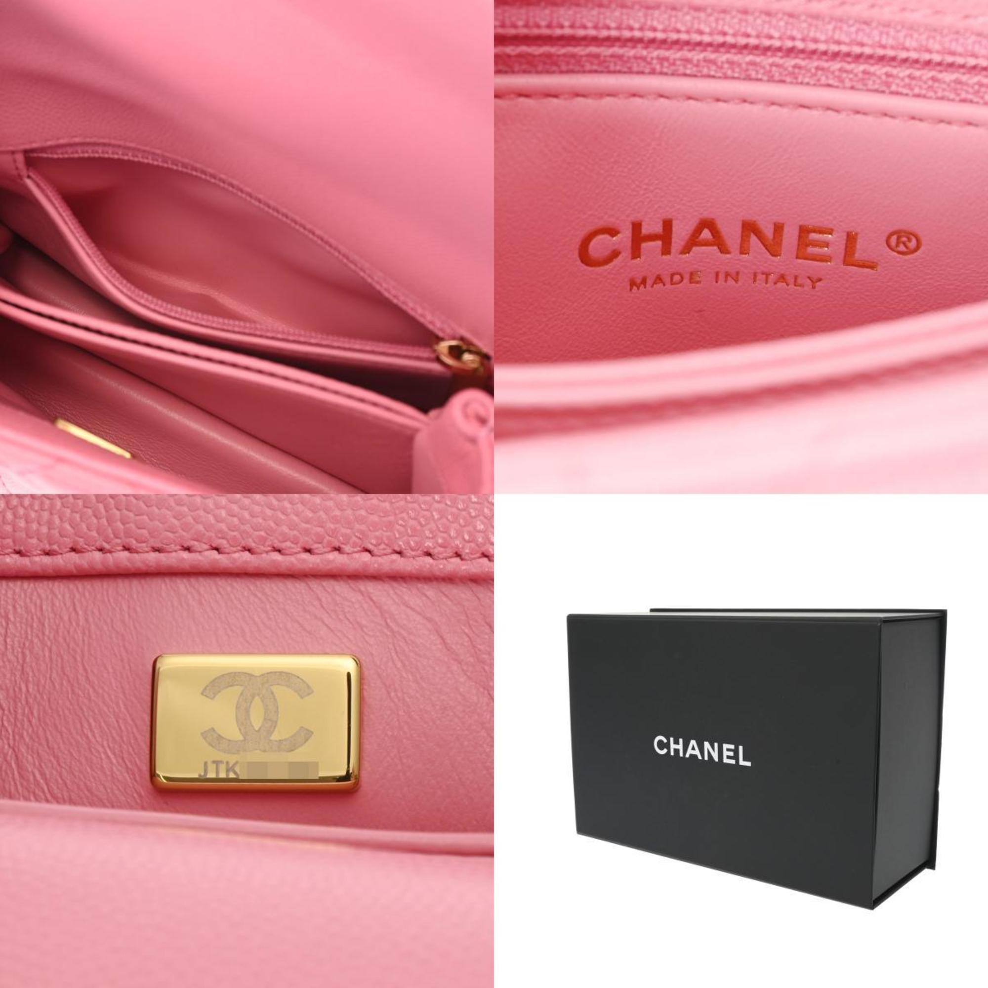 CHANEL Chanel Matelasse XXS Chain Shoulder Pink AS2215 Women's Caviar Skin Handbag