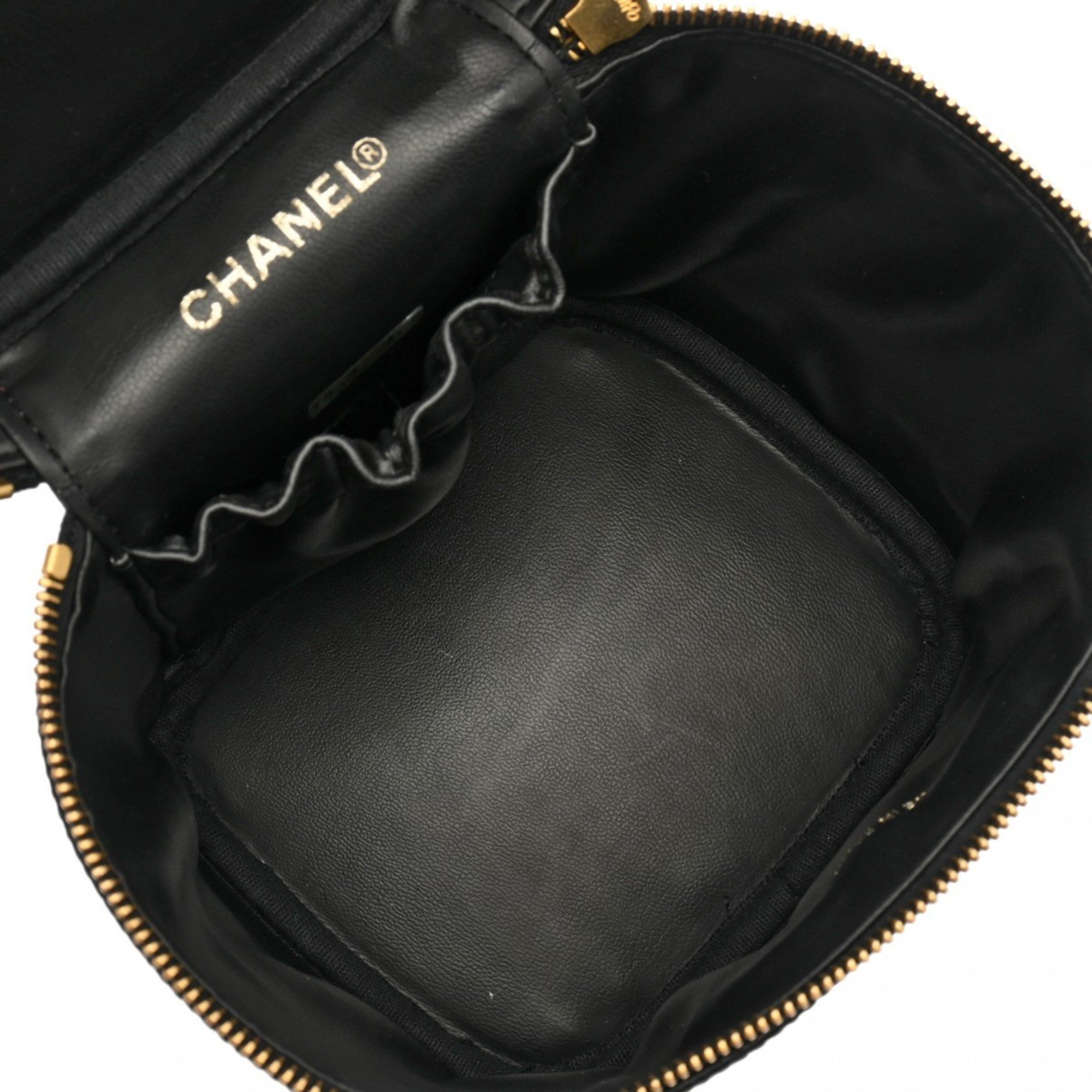 CHANEL Vanity Black A01998 Women's Caviar Skin Handbag