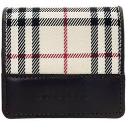 Burberry coin case Nova check purse nylon leather beige dark brown BURBERRY box type NN-13709