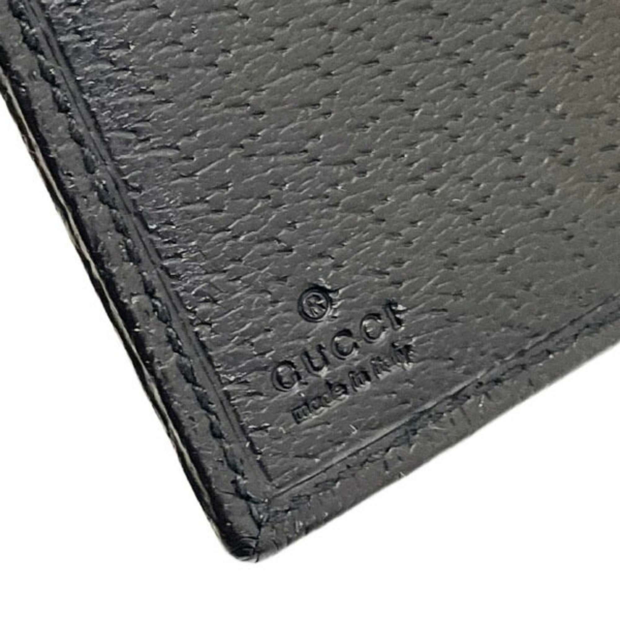 Gucci Plate Bi-fold Long Wallet GG Canvas Leather Black 244946 GUCCI HH-13757