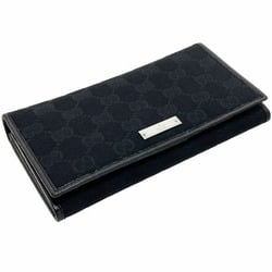 Gucci Plate Bi-fold Long Wallet GG Canvas Leather Black 244946 GUCCI HH-13757