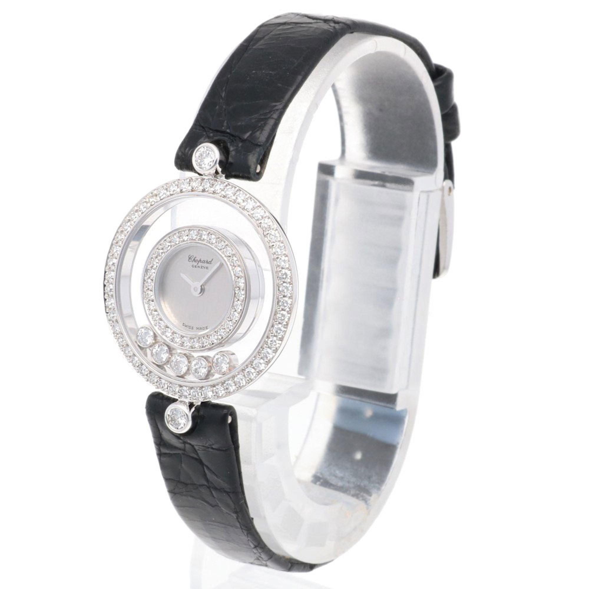 Chopard Happy Diamonds Watch 18K 4097 Quartz Ladies Diamond Bezel Moving Manufacturer Overhauled