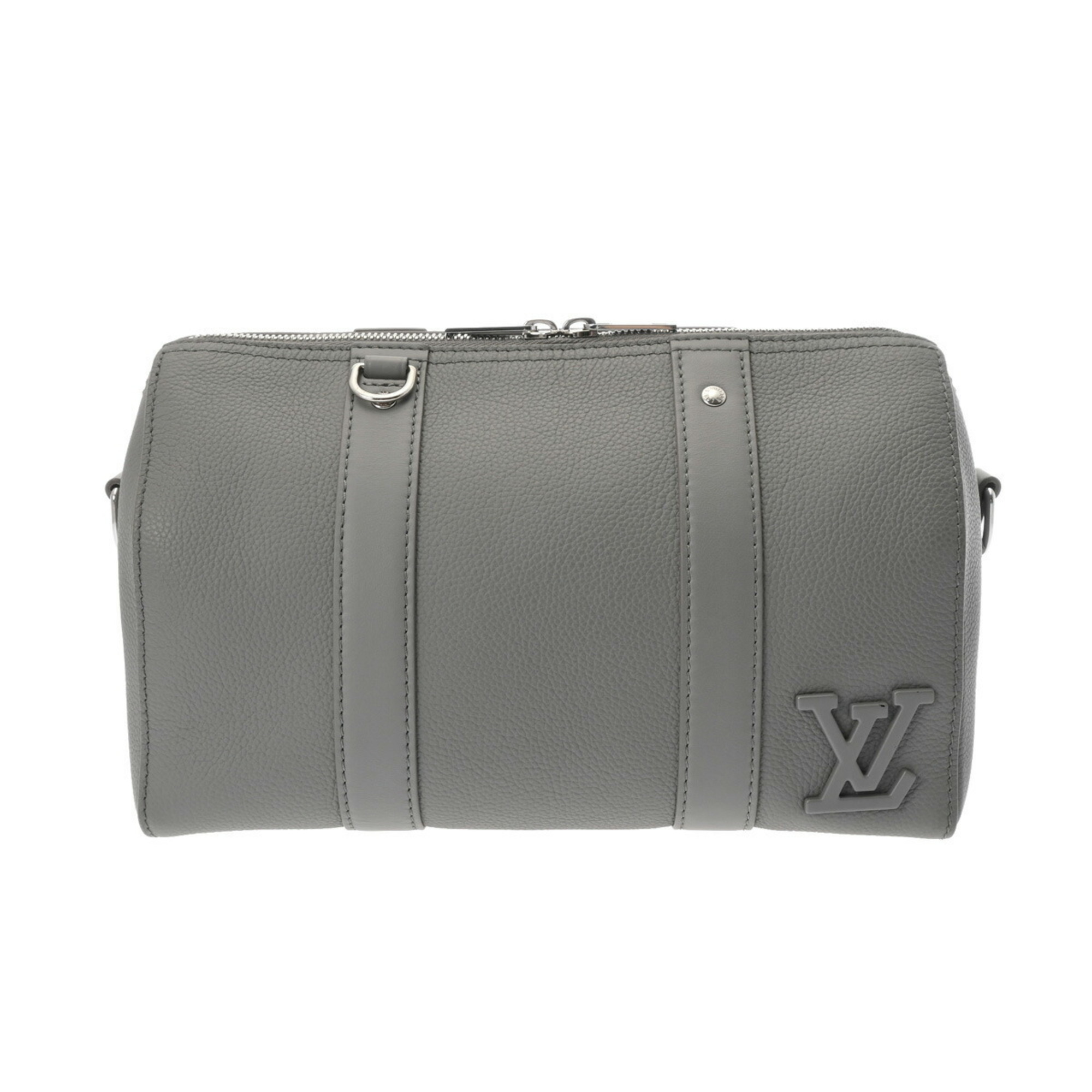 LOUIS VUITTON Aerogram City Keepall Grey M59328 Men's Taurillon Leather Shoulder Bag