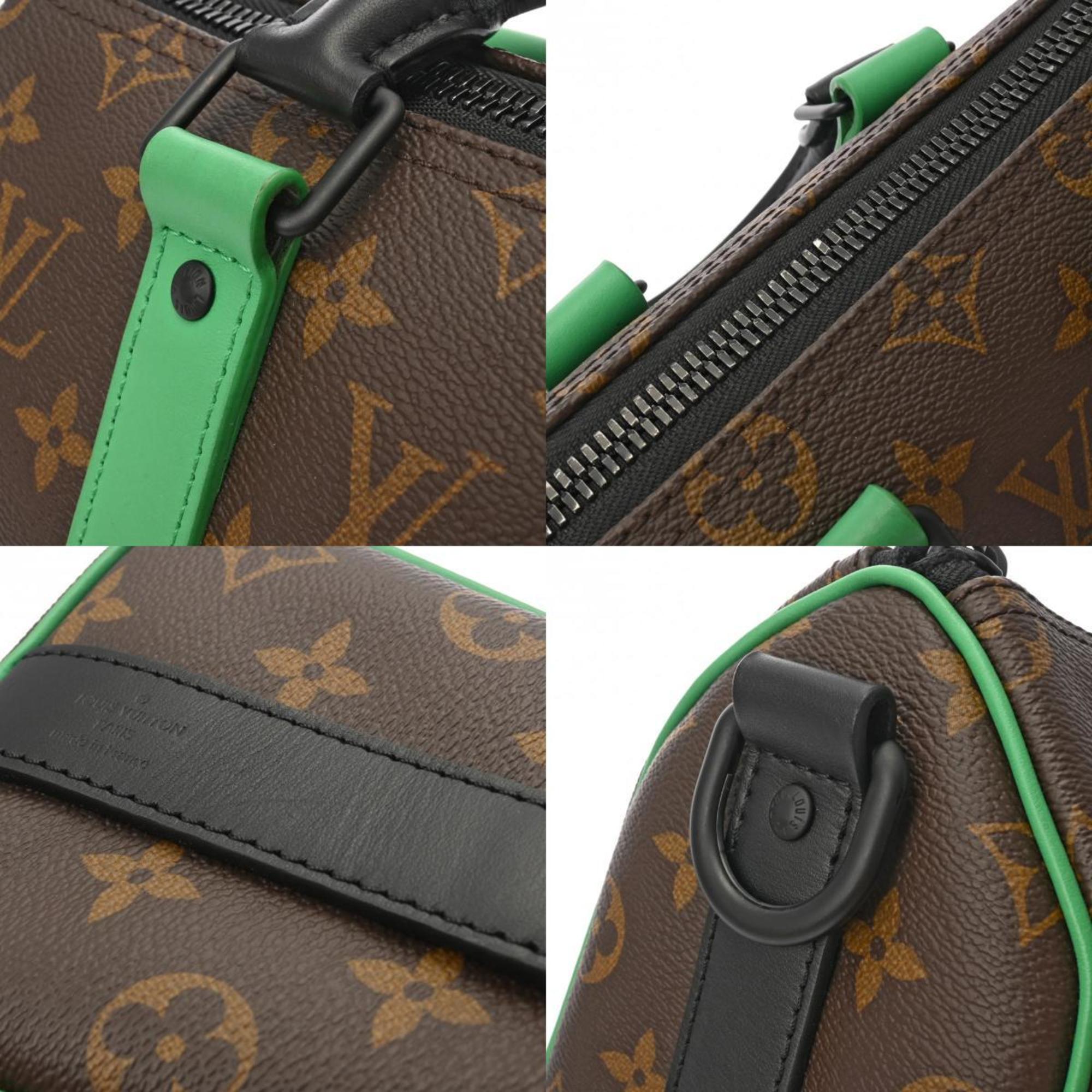 LOUIS VUITTON Louis Vuitton Macassar Keepall Bandouliere 25 Green M46249 Men's Monogram Canvas Handbag