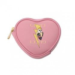 GUCCI Gucci Bananya Heart Shape Pink 701062 Women's Leather Coin Case