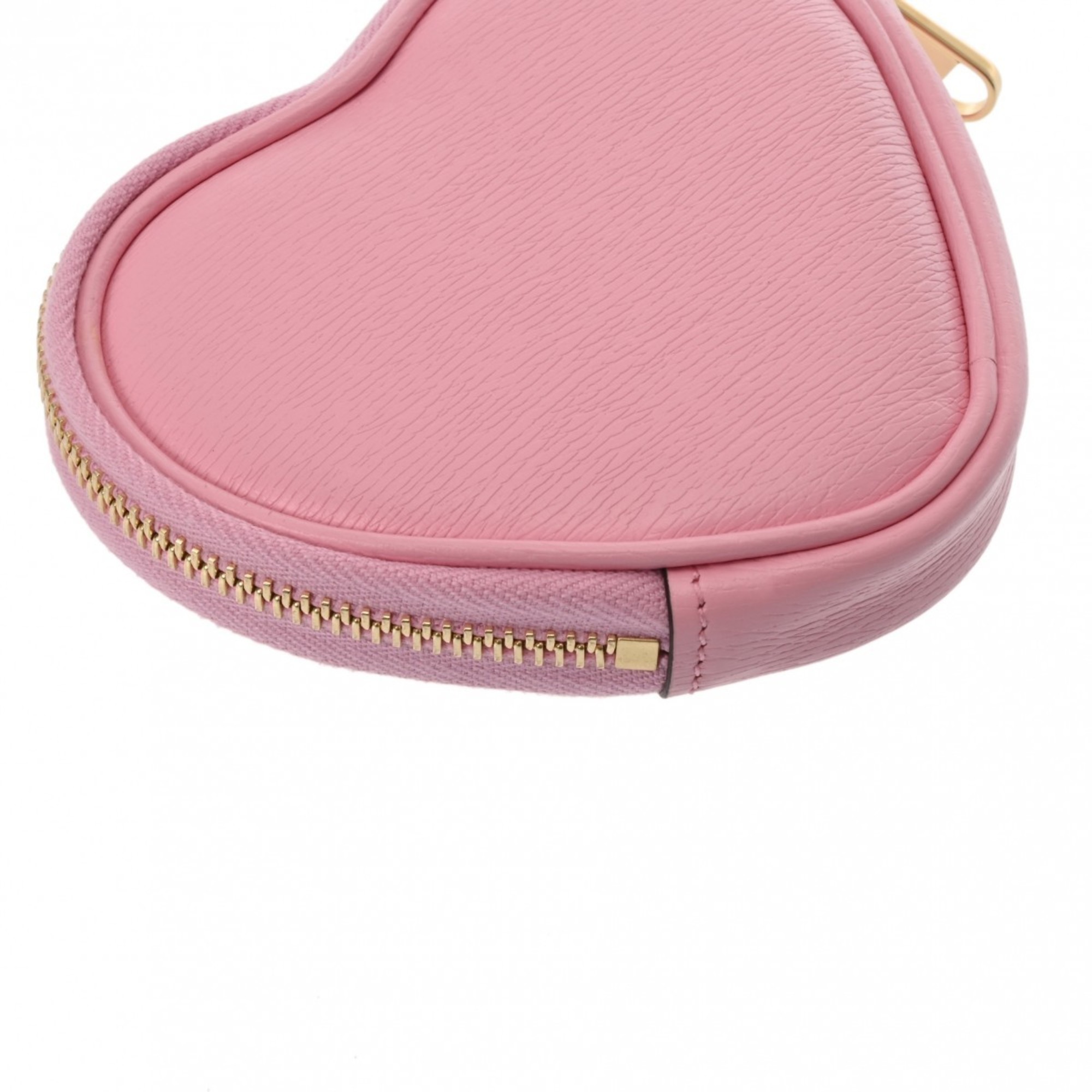 GUCCI Gucci Bananya Heart Shape Pink 701062 Women's Leather Coin Case