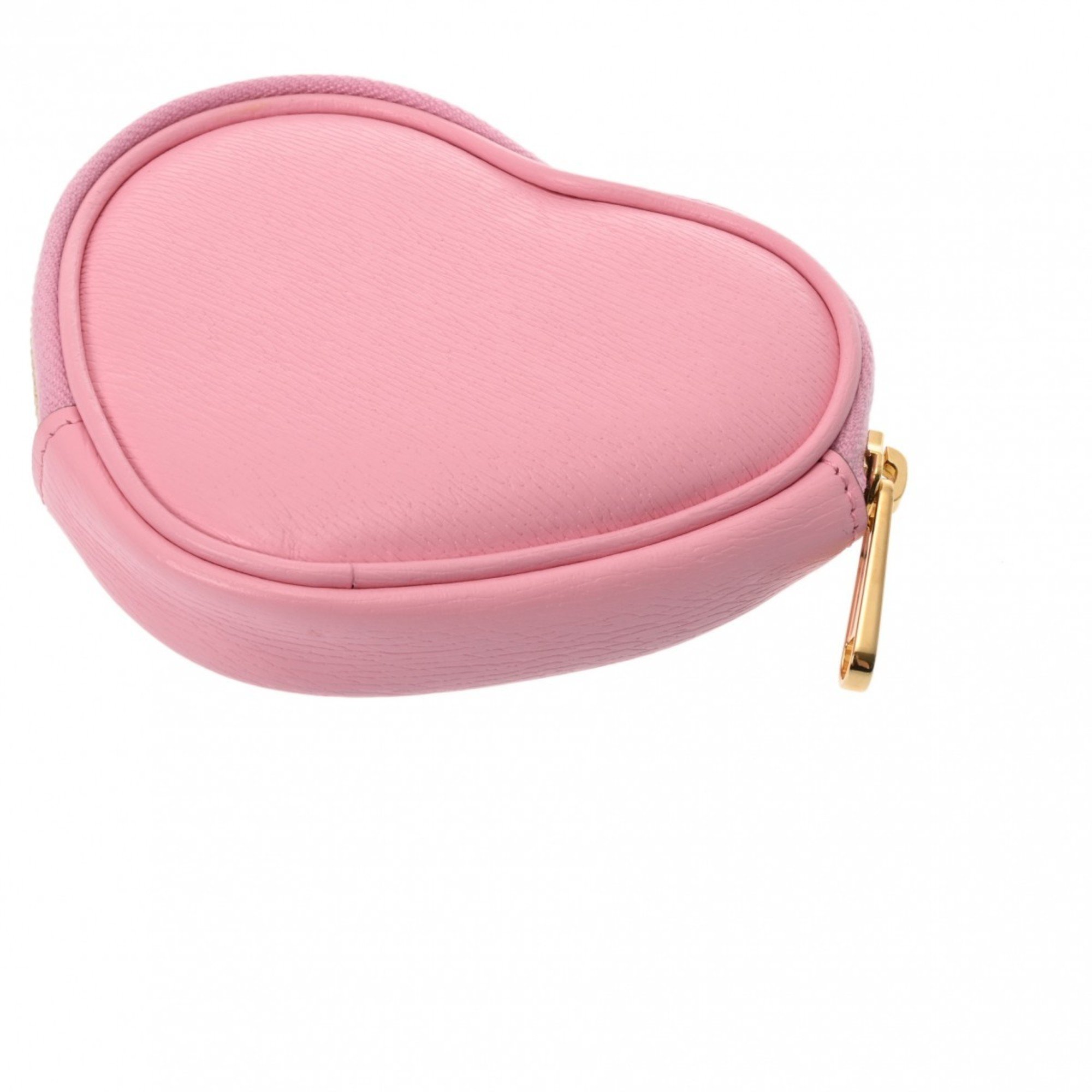 GUCCI Gucci Bananya Heart Shape Pink 701062 Women's Leather Coin Case