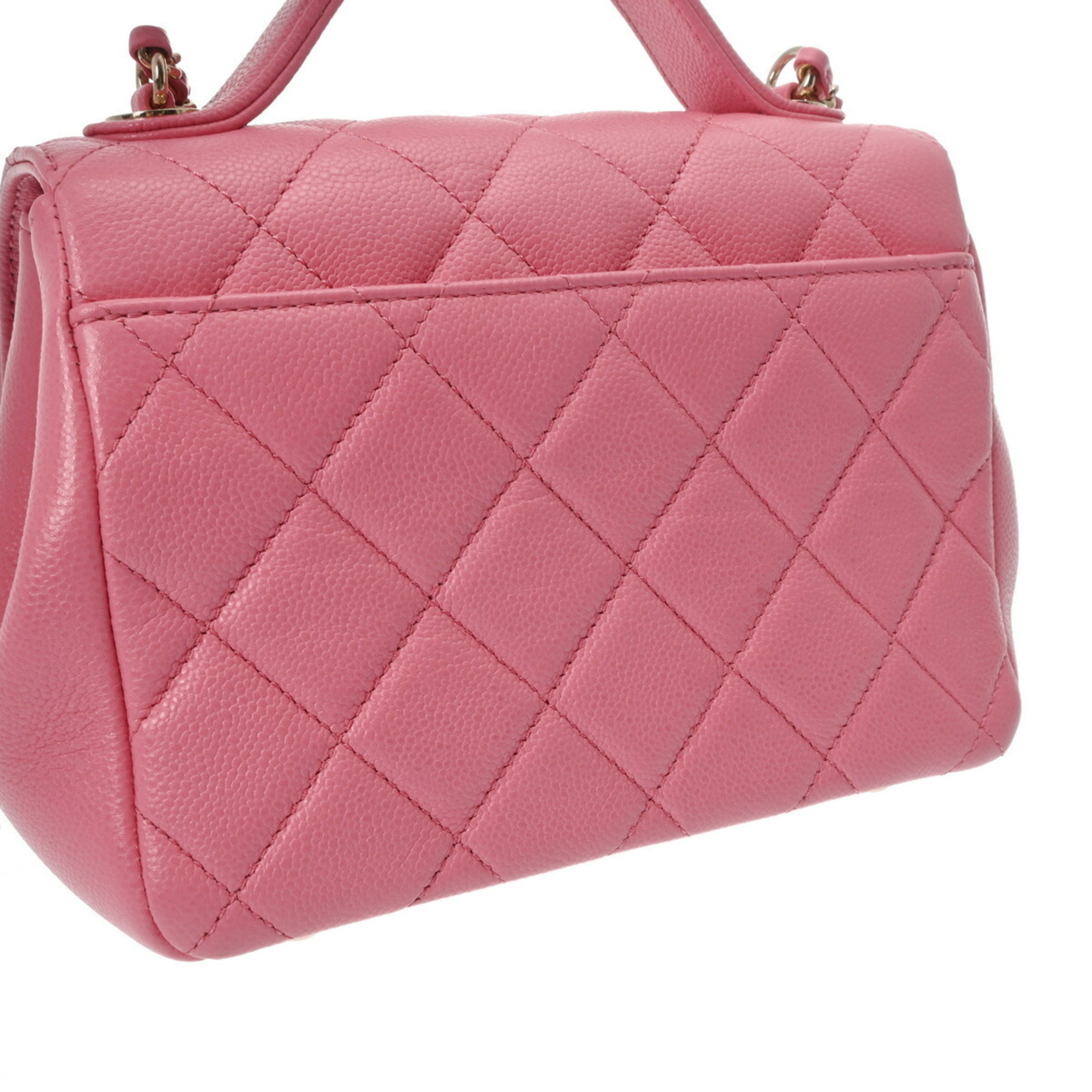 CHANEL Chanel Matelasse Affinity Small Pink A93749 Women's Caviar Skin Shoulder Bag