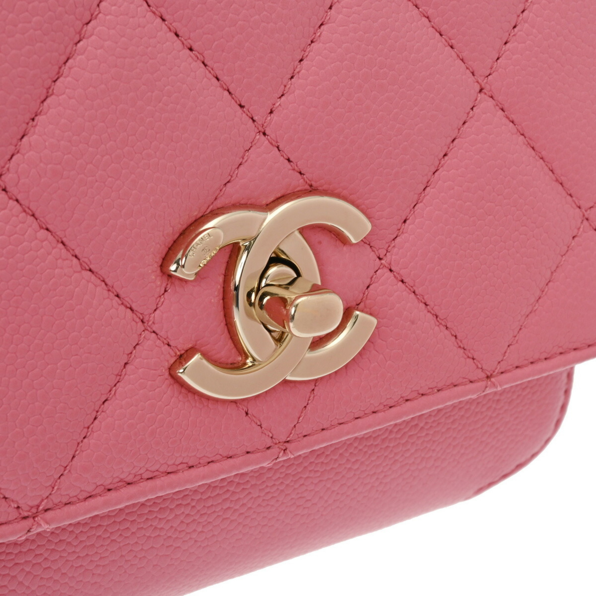 CHANEL Chanel Matelasse Affinity Small Pink A93749 Women's Caviar Skin Shoulder Bag