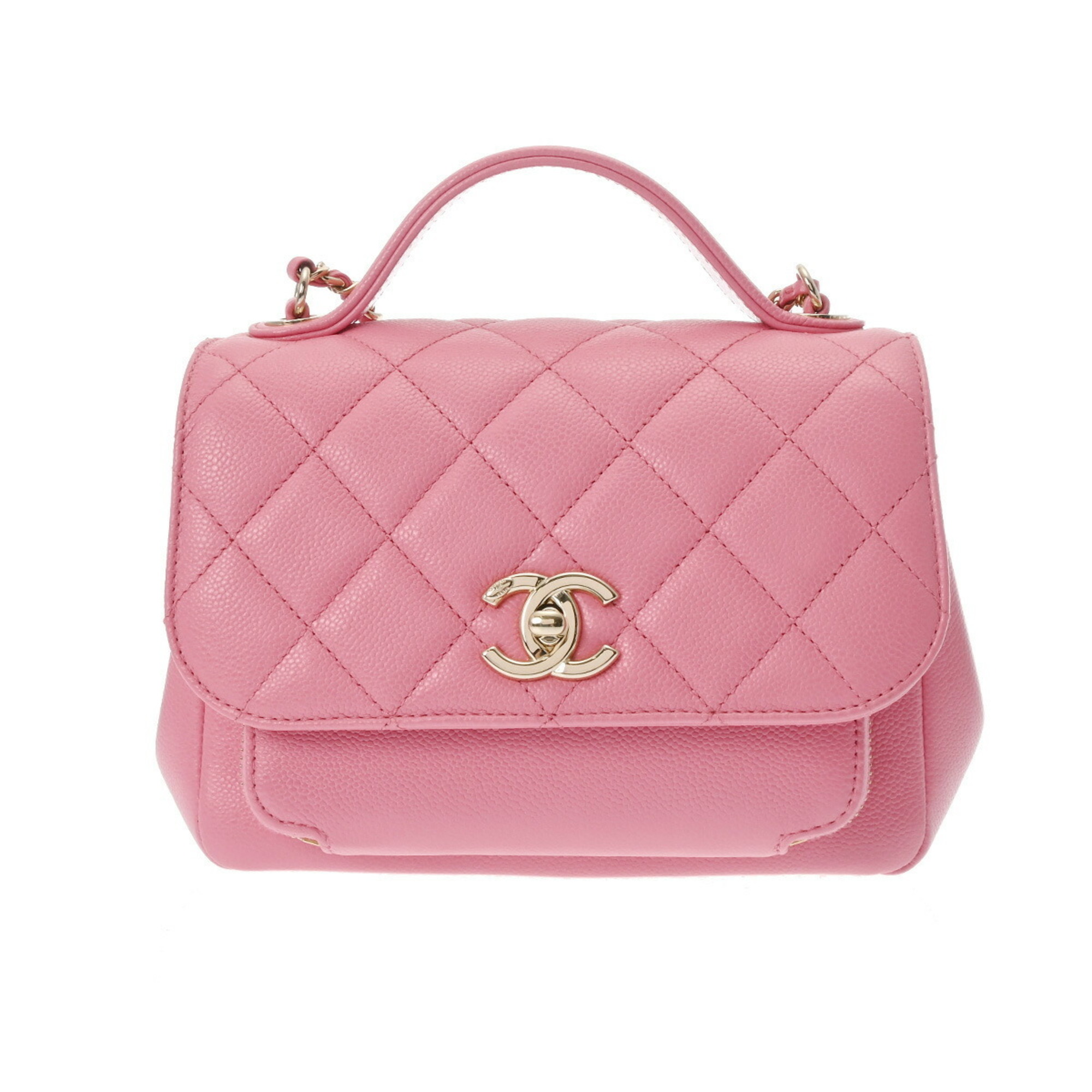 CHANEL Chanel Matelasse Affinity Small Pink A93749 Women's Caviar Skin Shoulder Bag