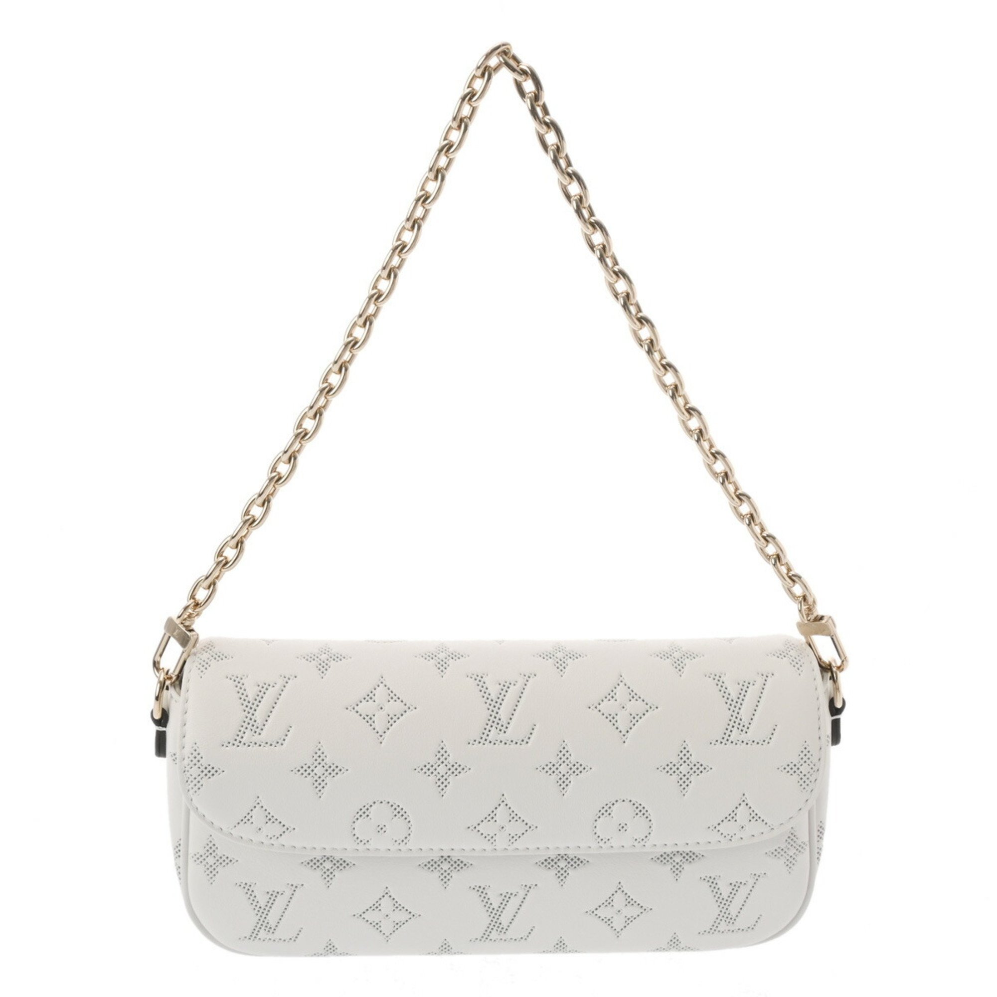 LOUIS VUITTON Louis Vuitton Wallet on Chain Ivy White M11299 Women's Leather