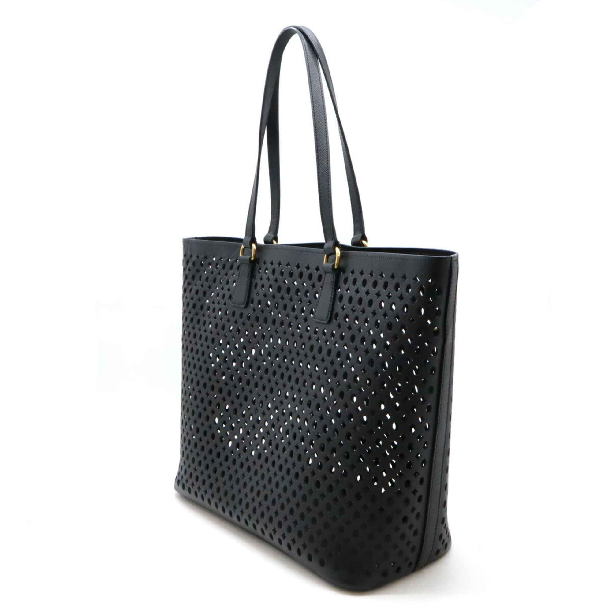 PRADA Prada Punching Tote Bag Shoulder NERO Black