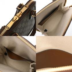 GUCCI Horsebit Bag Brown/Beige 640716 Women's Leather PVC Handbag