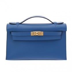 HERMES Pochette Kelly Blue France Z Stamp (around 2021) Women's Swift Handbag