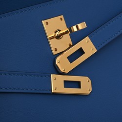 HERMES Pochette Kelly Blue France Z Stamp (around 2021) Women's Swift Handbag