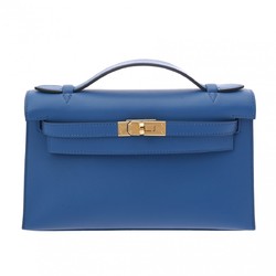 HERMES Pochette Kelly Blue France Z Stamp (around 2021) Women's Swift Handbag