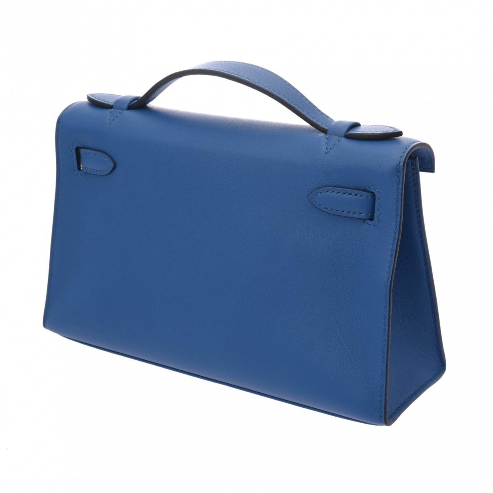 HERMES Pochette Kelly Blue France Z Stamp (around 2021) Women's Swift Handbag