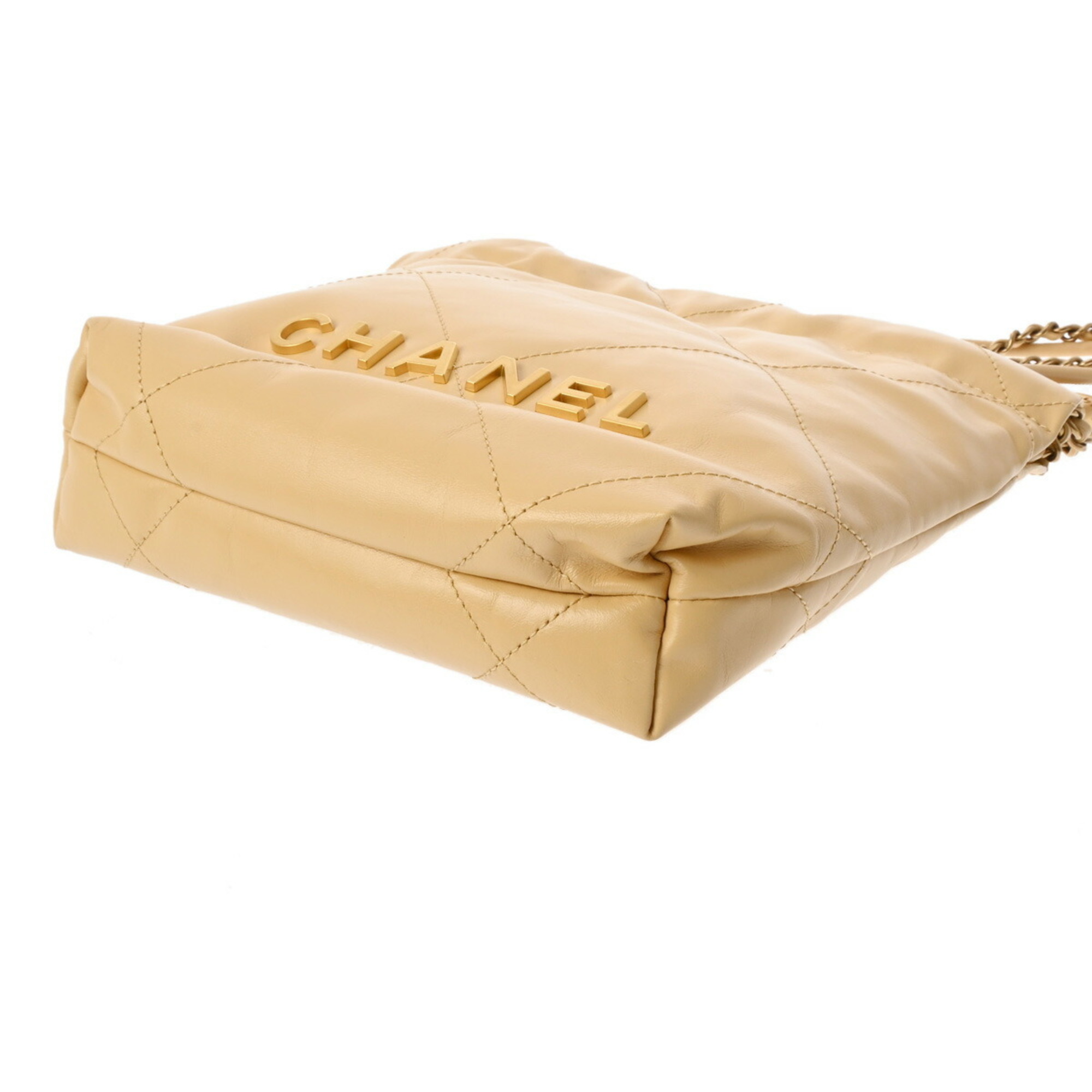 CHANEL Chanel 22 Hobo Bag Beige Women's Shiny Calfskin