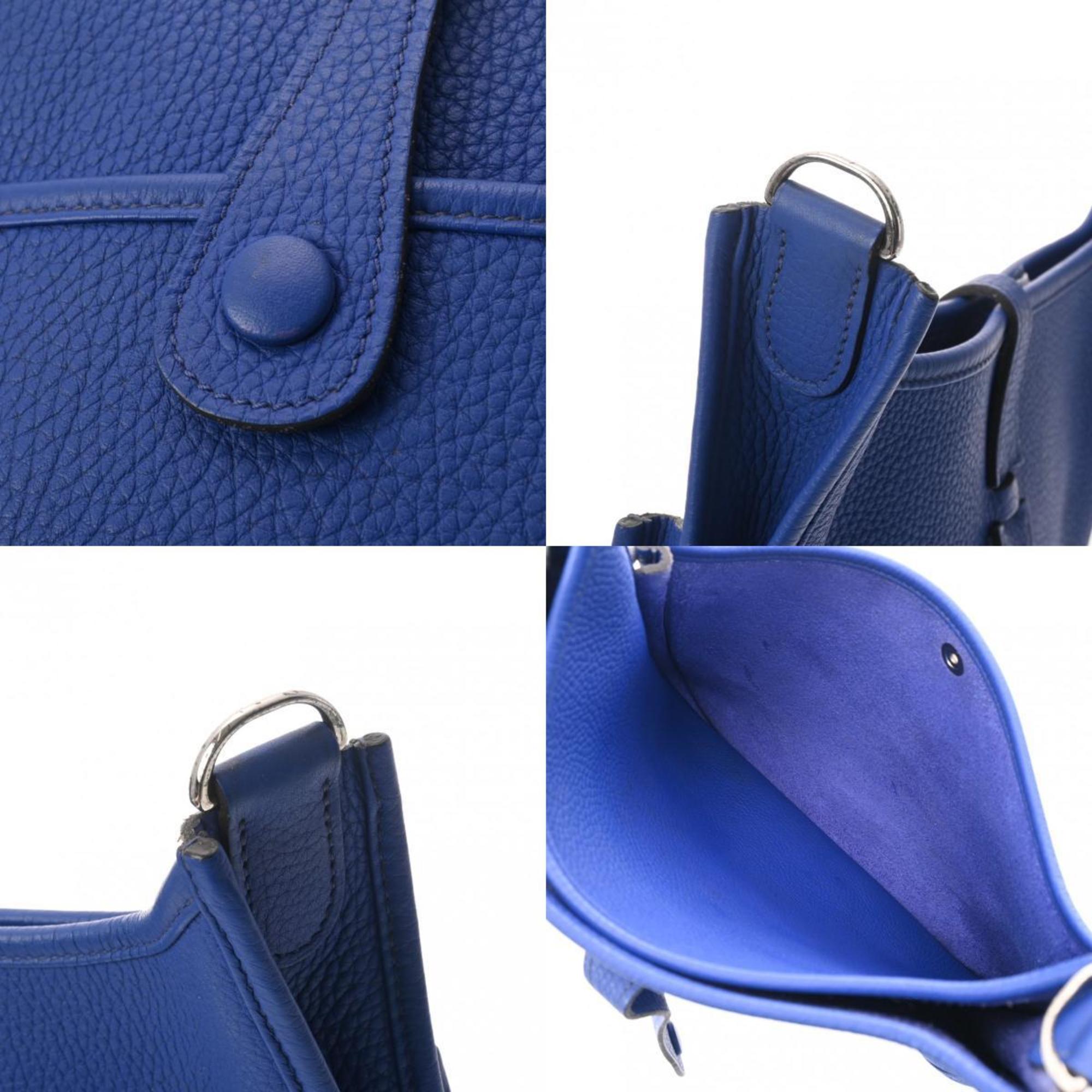 HERMES Evelyn 3 Blue Electric O Stamp (around 2011) Unisex Taurillon Clemence Shoulder Bag