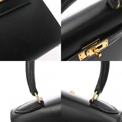 HERMES Kelly Outer Stitching Black ○Z Stamp (circa 1996) Women's Box Calf Bag