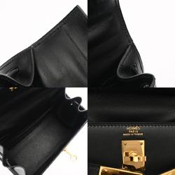 HERMES Kelly Outer Stitching Black ○Z Stamp (circa 1996) Women's Box Calf Bag