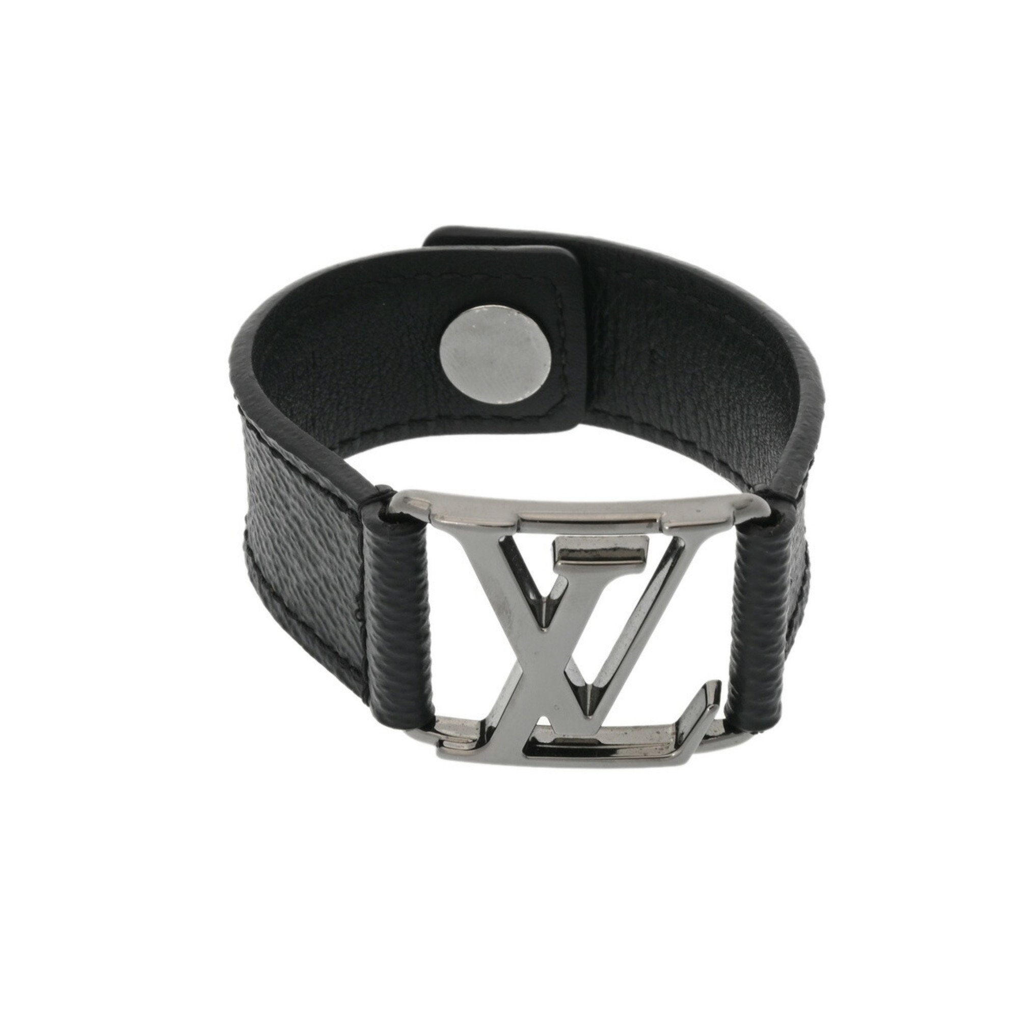 LOUIS VUITTON Louis Vuitton Monogram Eclipse Hockenheim Size 19 Black/Grey M8151E Men's Canvas Bracelet