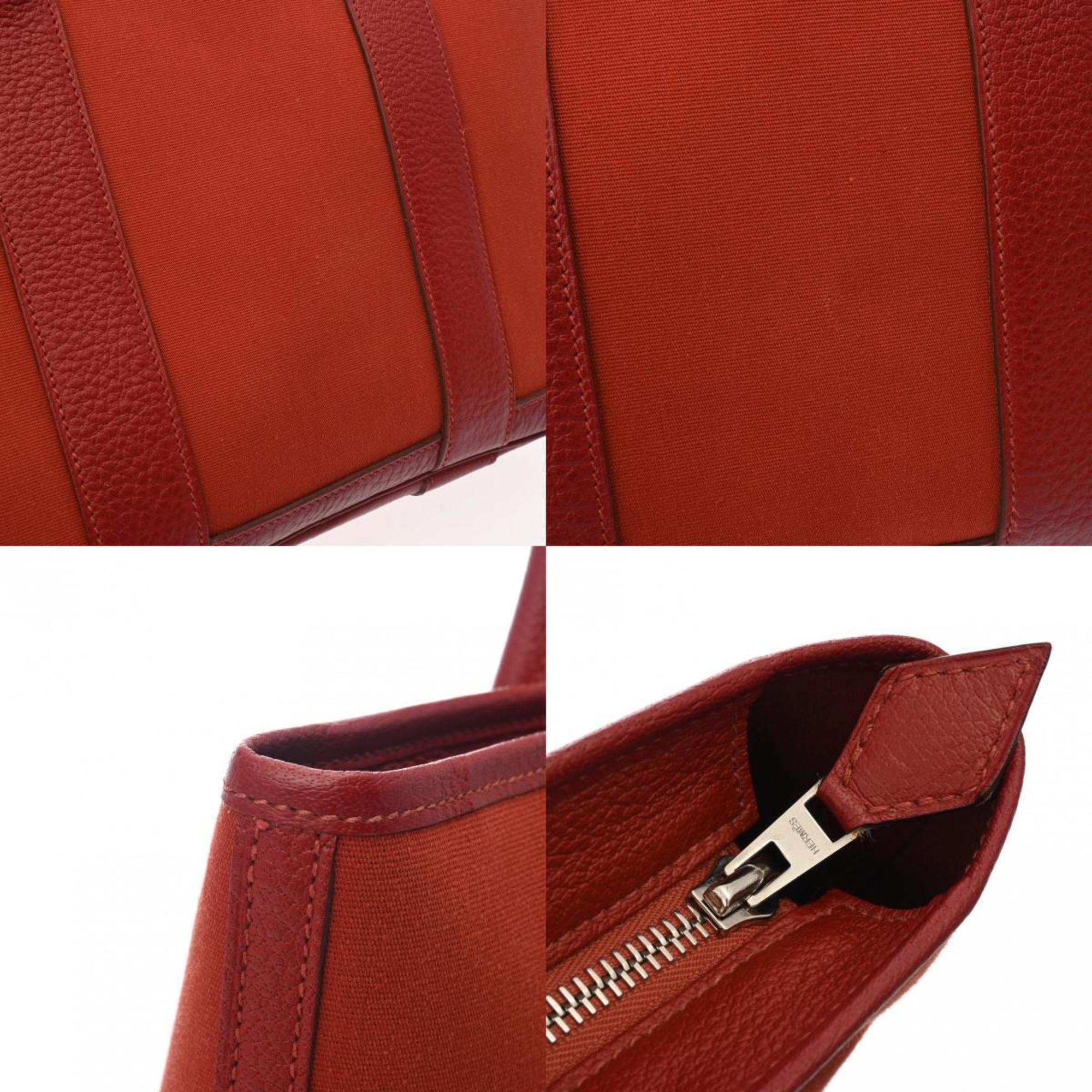 HERMES Garden Zip PM Rouge Garance □M stamp (around 2009) Unisex Toile Officier Negonda Handbag