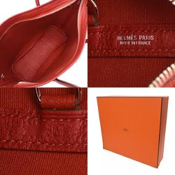 HERMES Garden Zip PM Rouge Garance □M stamp (around 2009) Unisex Toile Officier Negonda Handbag