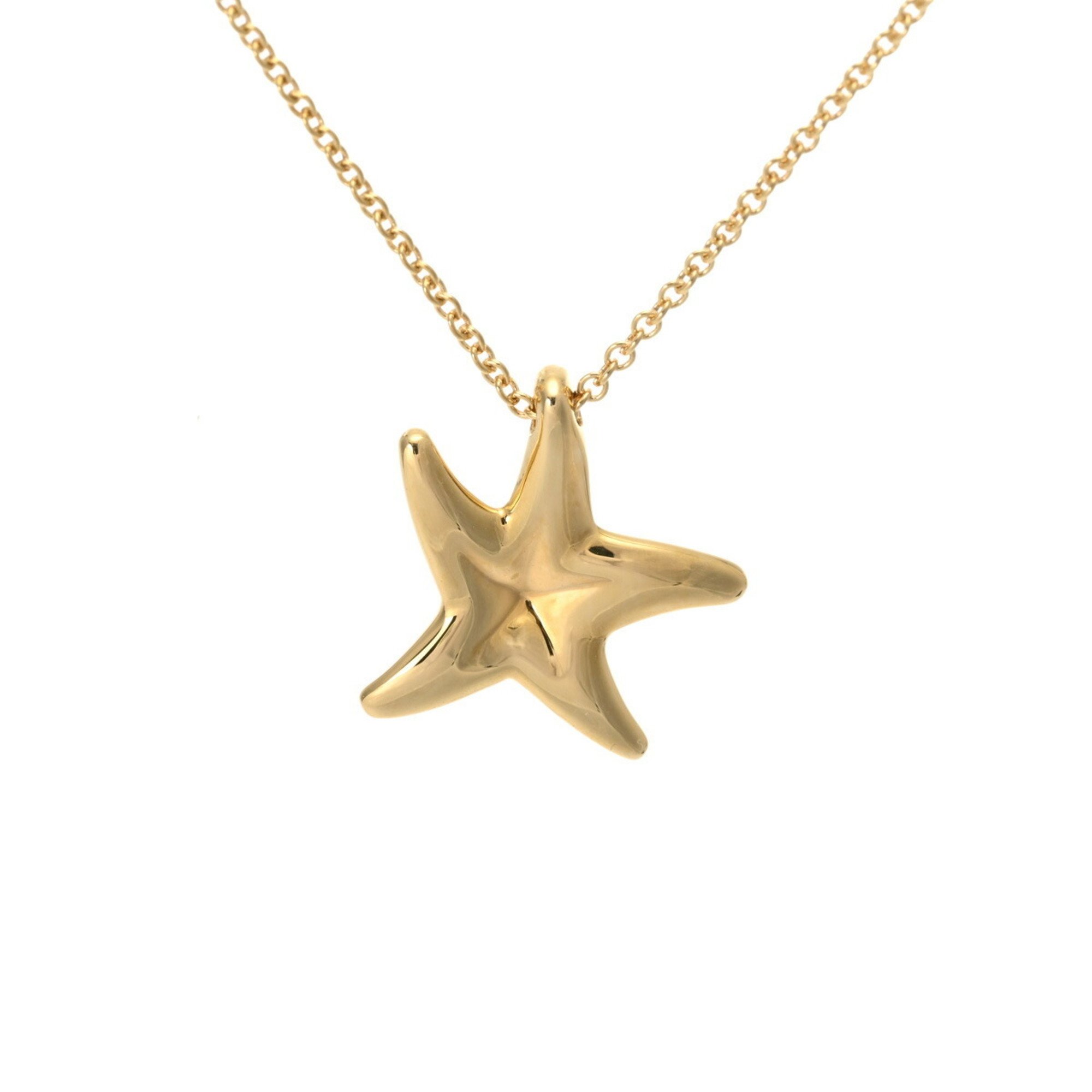 TIFFANY&Co. Tiffany Starfish Pavé Diamond Women's K18 Yellow Gold Necklace