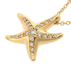 TIFFANY&Co. Tiffany Starfish Pavé Diamond Women's K18 Yellow Gold Necklace