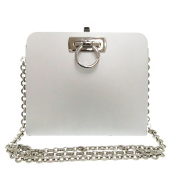 Salvatore Ferragamo Gancini AU-21 6717 Aluminum Silver Shoulder Bag 1172Salvatore