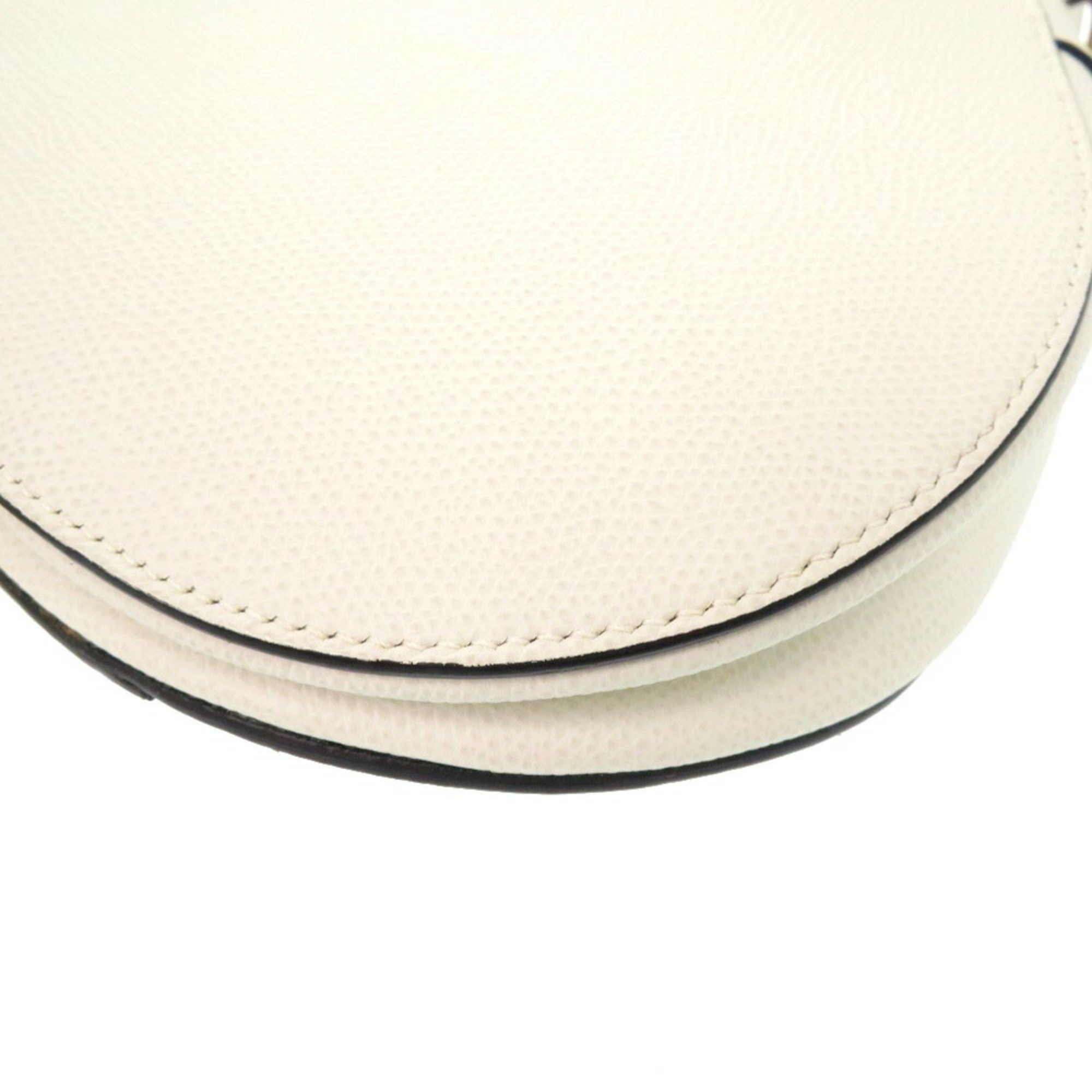 Christian Dior Saddle Bag Leather White Handbag 0254