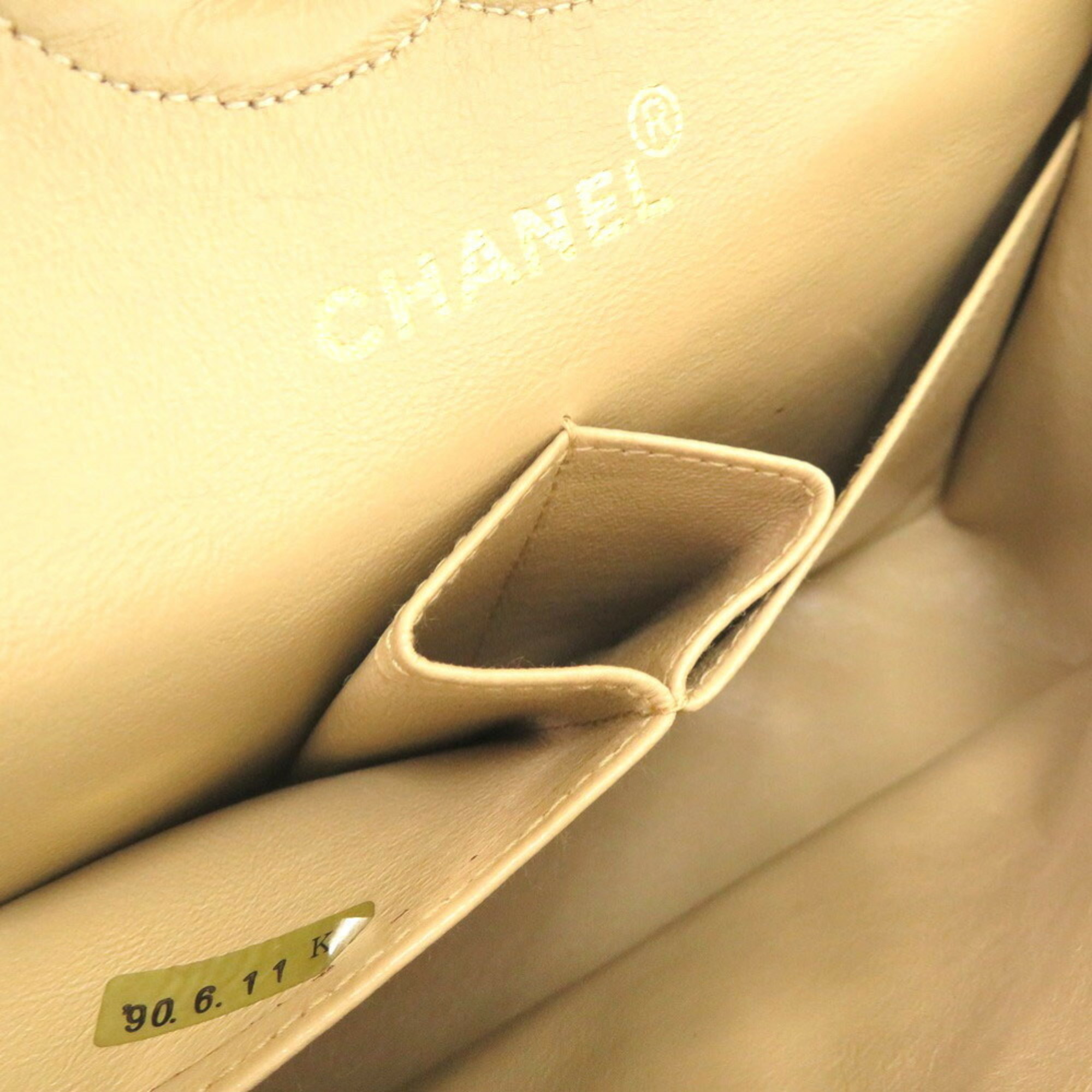 Chanel Matelasse 23 Lambskin Beige Double Flap A01113 Shoulder Bag Coco Mark 1605 CHANEL