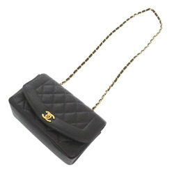 Chanel Diana 22 Caviar Skin Shoulder Bag Black Matelasse 0385CHANEL