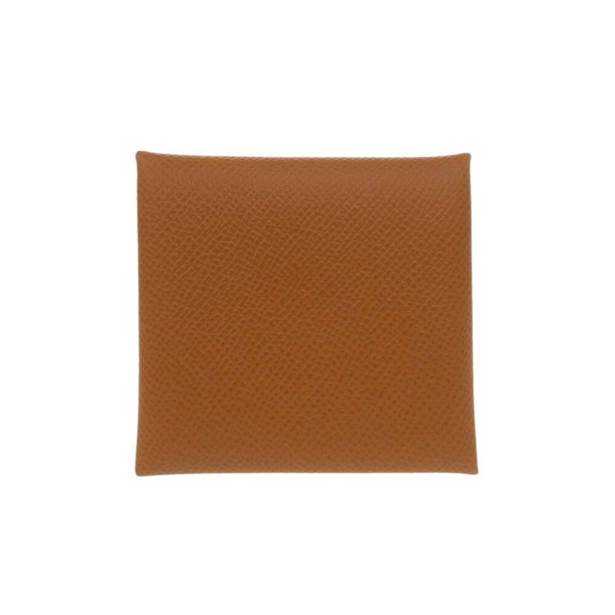 Hermes Bastia Epsom Gold U Stamp Coin Case Wallet Brown 0302HERMES