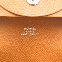 Hermes Bastia Epsom Gold U Stamp Coin Case Wallet Brown 0302HERMES