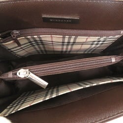 Burberry Check Leather Brown Tote Bag 1375BURBERRY