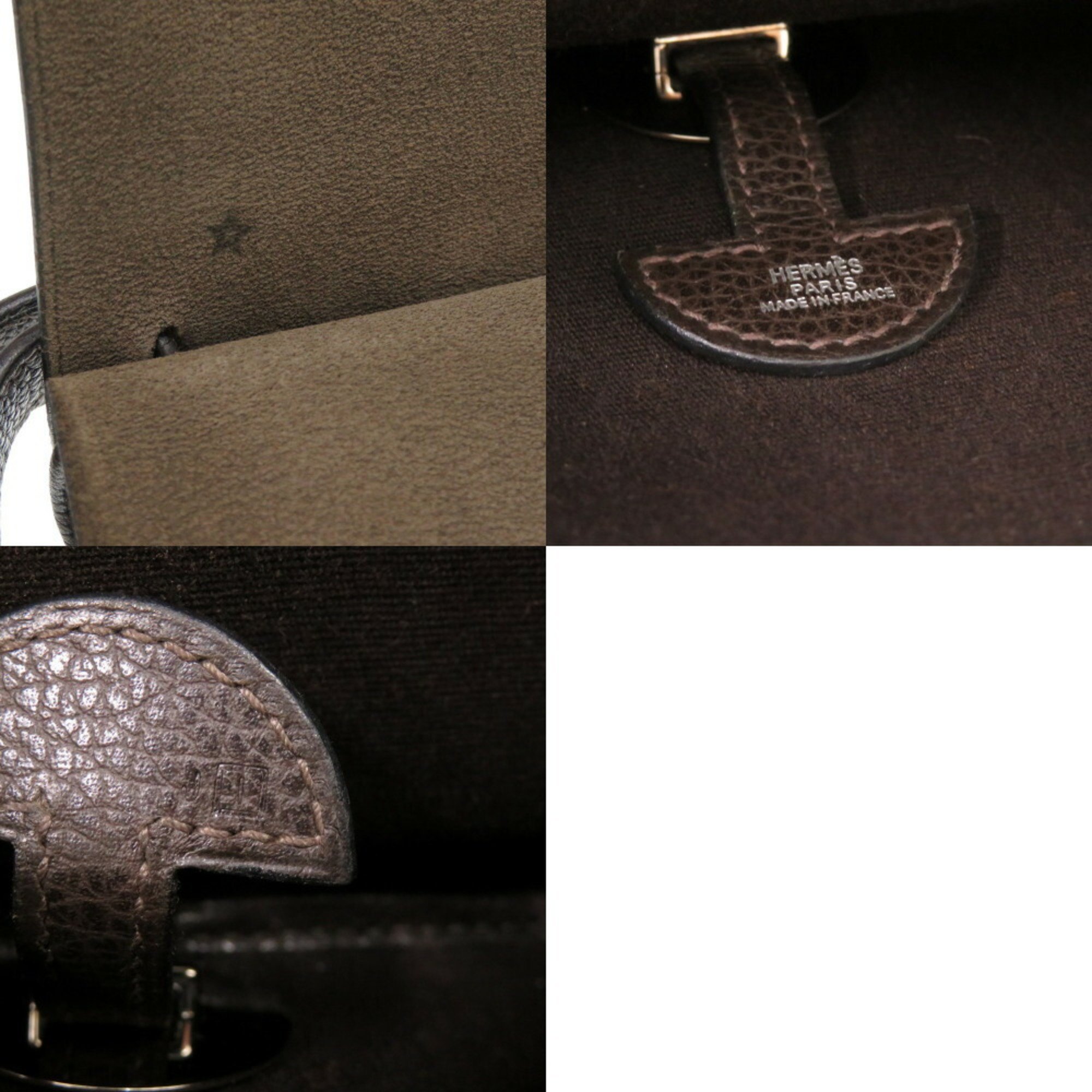 Hermes Colorado PM Toile Officier Vache Liegé Havana □I Engraved Handbag Brown 0530 HERMES