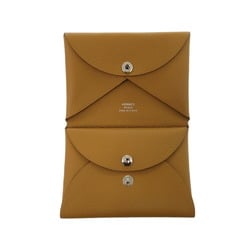 Hermes Calviduo B stamp (made in 2023) Epsom leather Sesame coin case wallet brown 0301HERMES