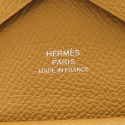 Hermes Calviduo B stamp (made in 2023) Epsom leather Sesame coin case wallet brown 0301HERMES