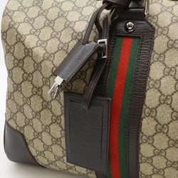 GUCCI GG Supreme Sherry Line Boston Bag Travel PVC Leather Beige Brown 131177