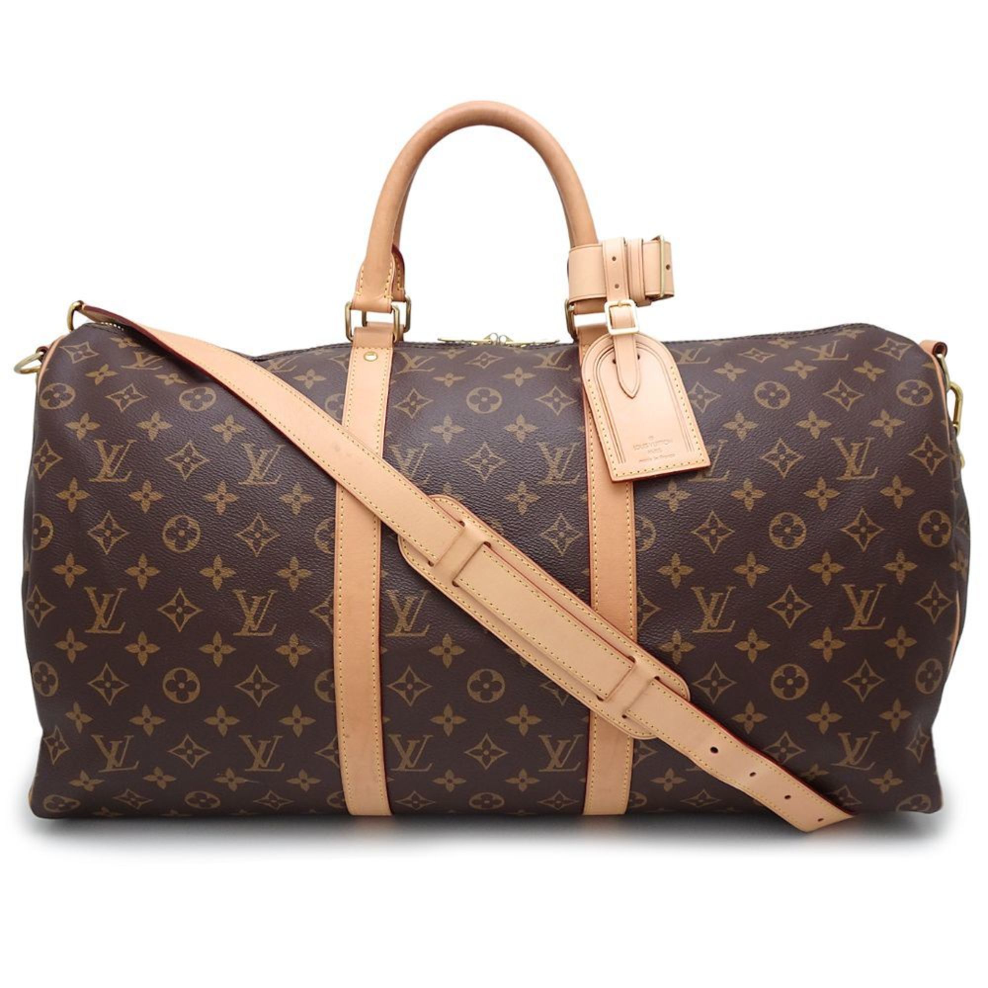 LOUIS VUITTON Louis Vuitton Monogram Keepall Bandouliere 50 M41416 Boston Bag Brown 351754