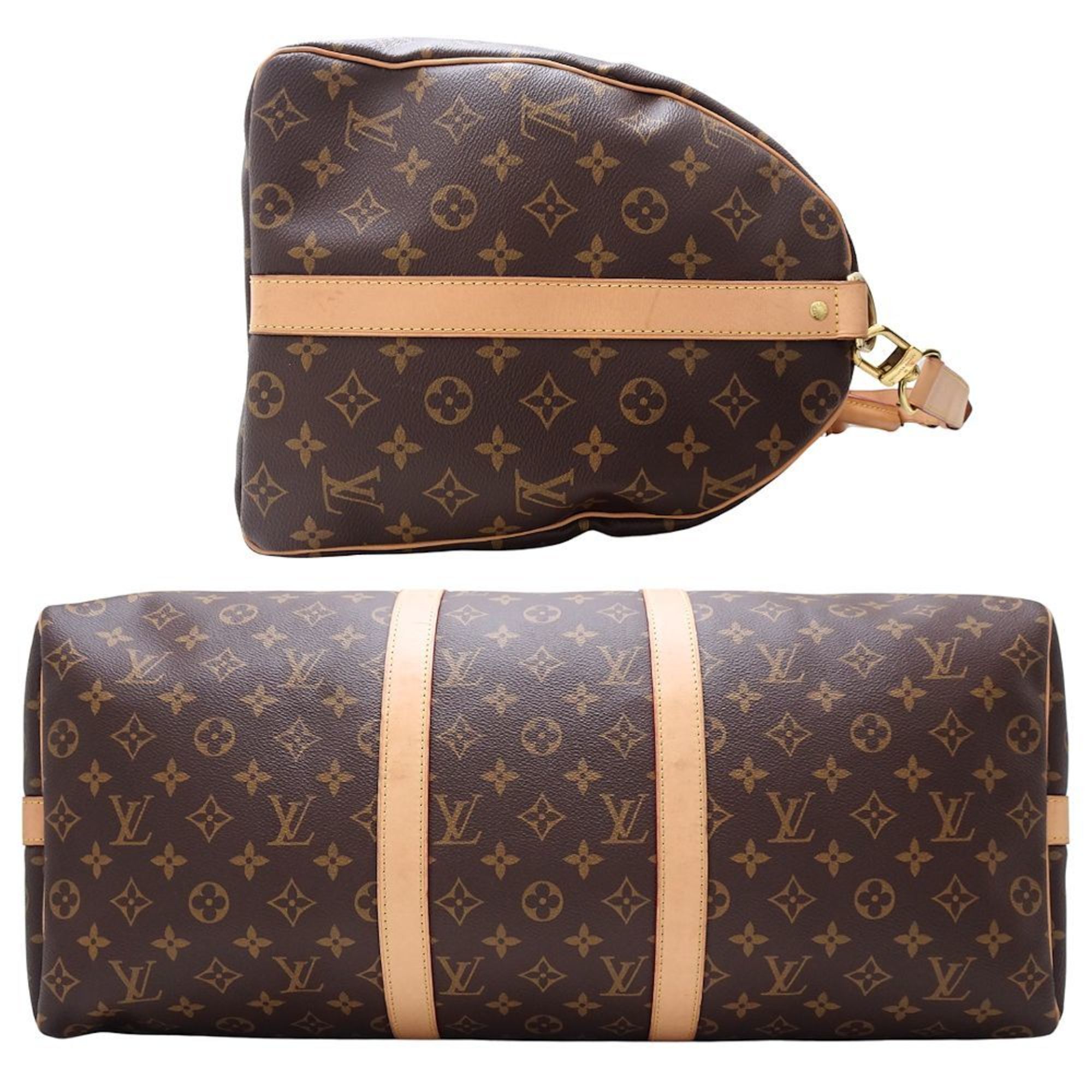 LOUIS VUITTON Louis Vuitton Monogram Keepall Bandouliere 50 M41416 Boston Bag Brown 351754