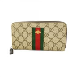 Gucci Long Wallet GG Supreme Sherry Line 408831 Brown Men's Women's