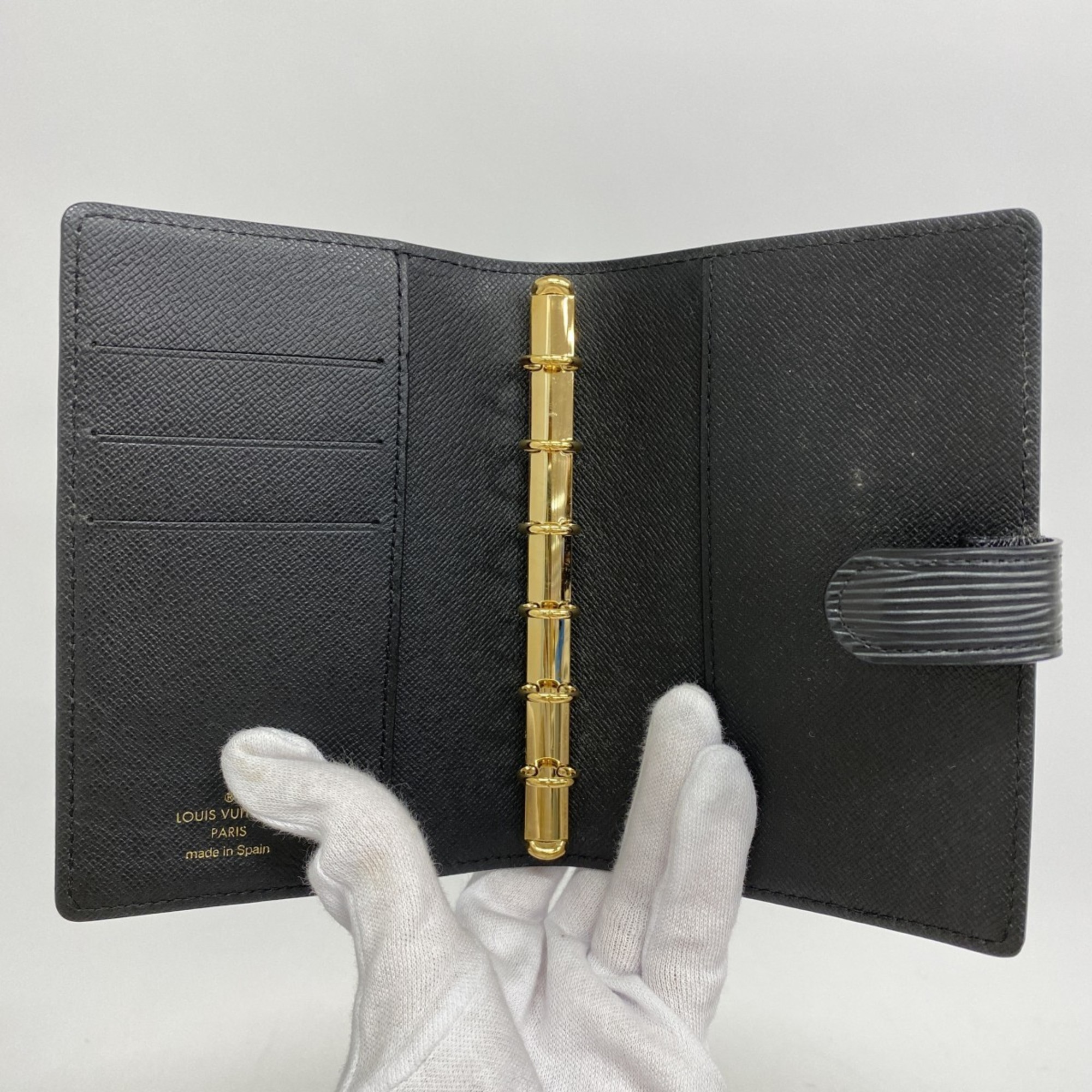 Louis Vuitton Notebook Cover Epi Agenda PM R29952 Noir Men's Women's