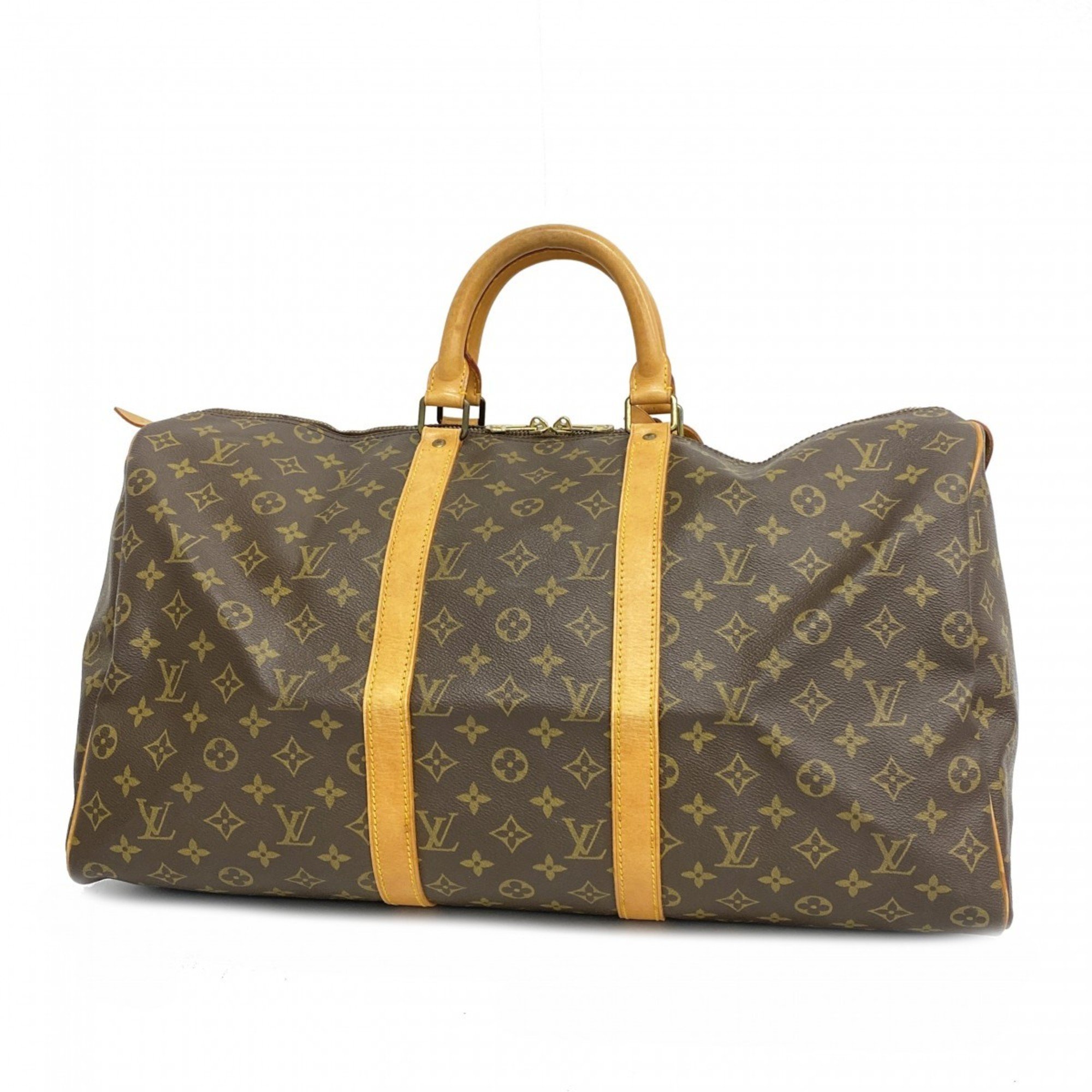 Louis Vuitton Boston Bag Monogram Keepall 50 M41426 Brown Men's Women's