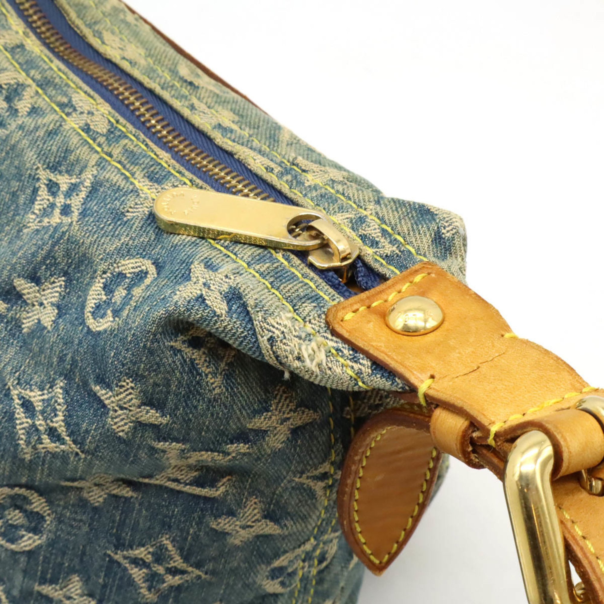 LOUIS VUITTON Louis Vuitton Monogram Denim Baggy PM Shoulder Bag Long Blue M95049